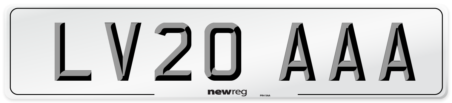 LV20 AAA Number Plate from New Reg